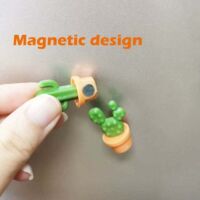 2 Pezzi Magneti Adesivi Per Frigo A Forma Di Cactus - Simpatici Sticker Magnetici Decorativi Per Ufficio E Casa - 3