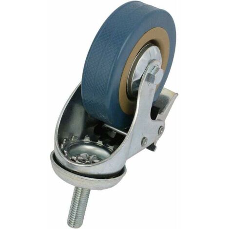 4 Pack Roulettes Verrouillables Polyuréthane 1.5 Pouces Avec Tige M8x25mm - Pour Meubles, Chariots Et Établis