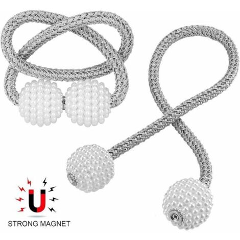 ESSMOKO Alzapaños Magnético Con Forma De Diamante (45 Cm) - Pack De 2, Ideal Para Cortinas Y Mosquiteras, Poliéster Morado