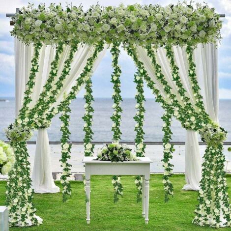 Guirnalda de flores artificiales de rosas para decoración de bodas, 4 ...
