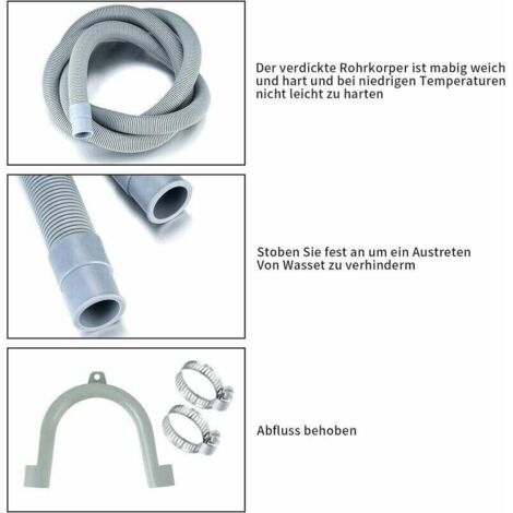 Extensión De Manguera De Desagüe Universal De 3 M Con Soporte Y Abrazadera, Apta Para Lavadoras Y Lavavajillas | Leroy Merlin