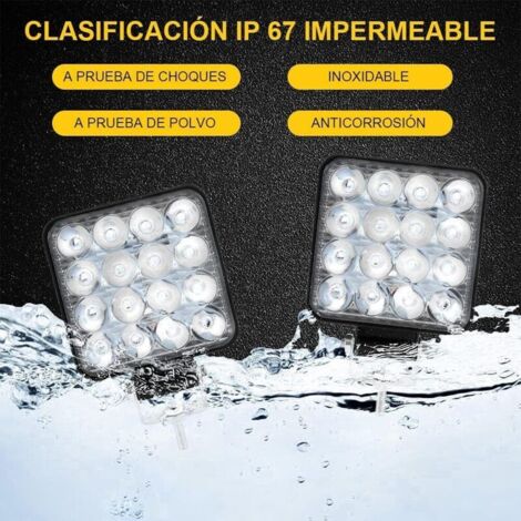 Faro di lavoro a LED Quadrato 48W per 4X4 - Camion - Trattore