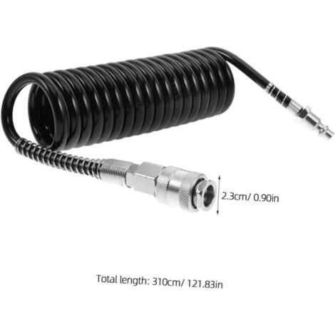 Manguera Aire Comprimido En Espiral 5m - 8x12mm, Conexiones Giratorias 360° Y Roscas G 1/4", Máx 12 Bar (2023)