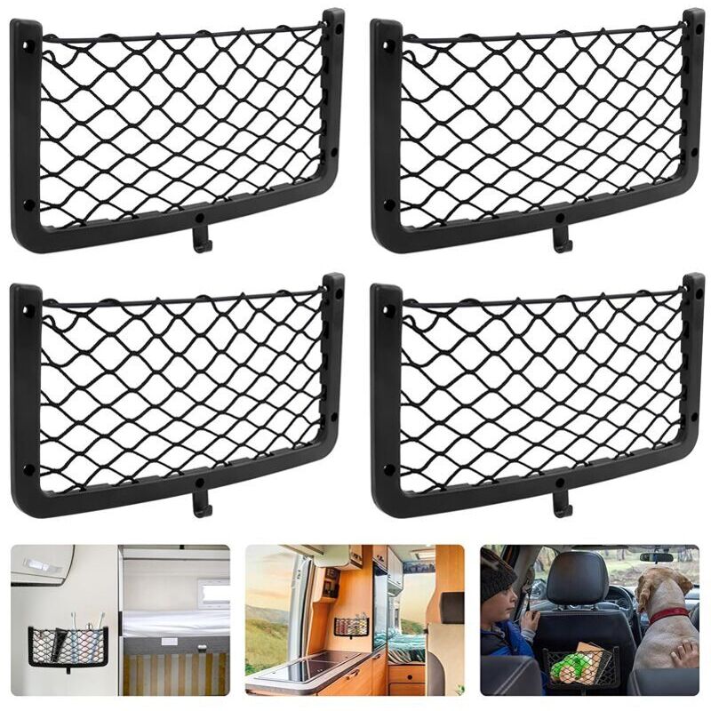 Lot De 2 Sacs De Rangement Autocollants Pour Bateau - Filet Réfléchissant, Adhésif Puissant, PVC/Polyester - Pour Outils, Gants, Câbles