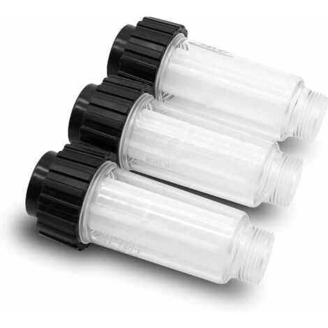 Filtre à Eau avec Insert de Filtre (5.731-050.0) pour Tous Les Nettoyeurs Haute Pression Karcher avec Raccord d'eau 3/4" comme Compatible avec Les Nettoyeurs Haute Pression 4.730-059.0 - 3 Pack