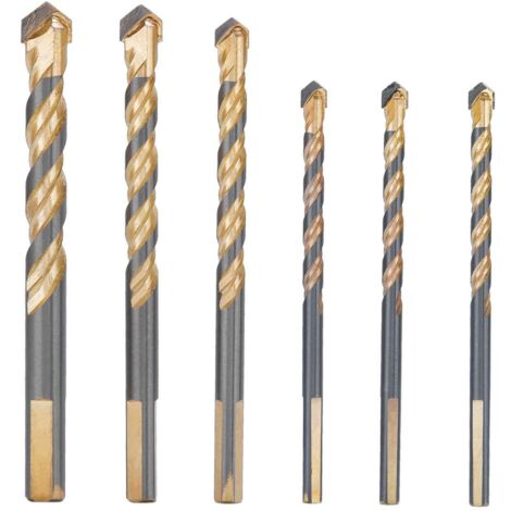 SNQ – Lot de 6 forets pour carrelage et verre 6mm à 12mm – Double-fileté U-Groove – Pour perçage de tuiles, marbre et brique de verre