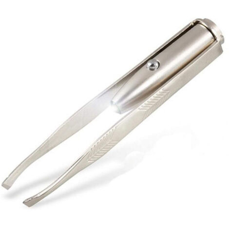 Pince à sourcils professionnelle en acier inoxydable, lumière LED de haute précision, pince à épiler