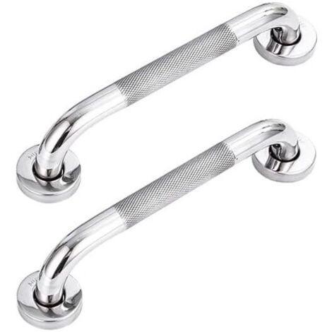 Lot de 2 barres d'appui de salle de bain en acier inoxydable 304 avec poignée antidérapante,pour baignoire,toilettes, salle de bain, rampe d'escalier (1/4)