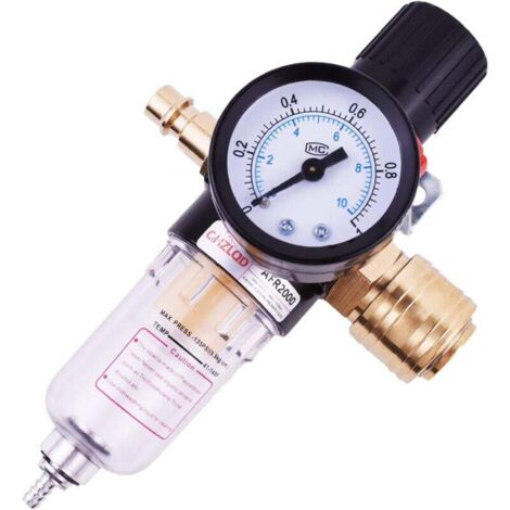 Regulateur de Pression Compresseur 1/4, Filtre Compresseur Dair, Filtre air Compresseur pour Compresseurs d'air Comprim et outils Pneumatiques (1/4)