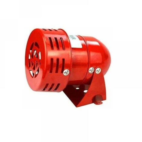 Sirène Alarme 220V Puissant à Exterieure, Sirene Alarme 120dB,Rouge Moteur Conduit Sirène Métal Corne Industrie Bateau Alarme (1/4)