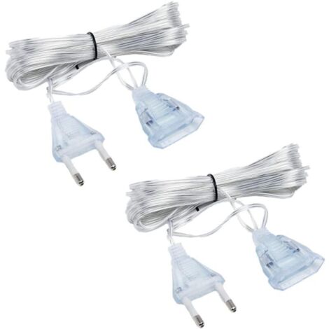 2 Pcs Fil Électrique Transparent Rallonge Électrique Transparente Câble Rallonge Électrique 5m pour Accessoires Electriques Petit (1/4)