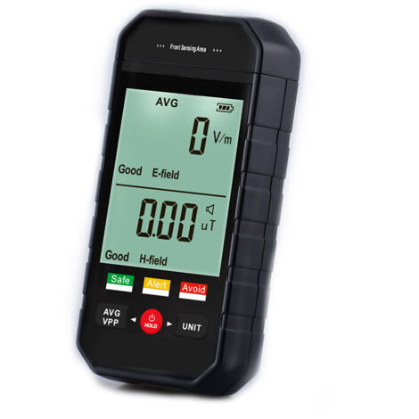 Détecteur de rayonnement nucléaire numérique, compteur Geiger portable avec 3 lumières de couleur pour les tests de rayonnement (noir) (1/4)