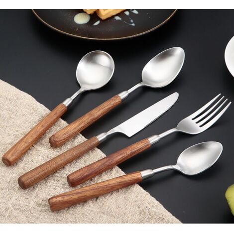 Ensemble De Vaisselle En Acier Inoxydable 24 Pcs Ensemble De Couverts De Cuisine Couteau Fourchette Cuillère Couverts Minimalistes Argenterie