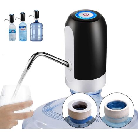 Pompe pour bouteille d’eau, adaptée aux bouteilles d’eau de différentes formes, distributeur d’eau électrique portable, silicone noir, plastique (1/4)