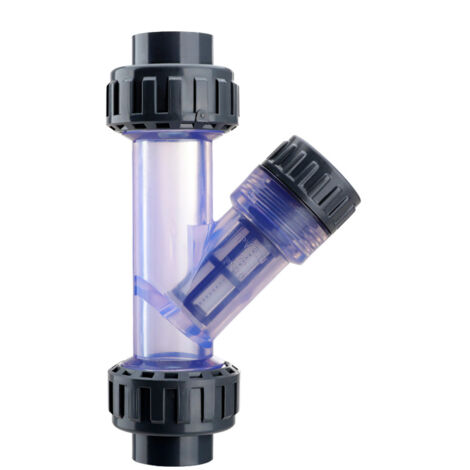 Filtre en Y en PVC transparent facile à installer pour aquarium 1/2 pouce (1/4)