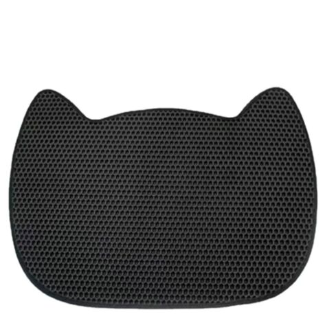 Tapis de litière pour chat, anti-éclaboussures et anti-sortie du bac à litière, filtre double couche et fuite de sable (1/4)