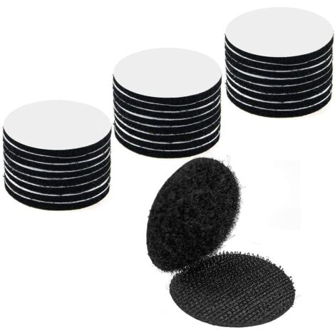 30Pièces Noir Scratch Autocollant Double Face,Bande Auto-Adhésif, Adhesif Double Face Extra Fort, Rond (5 x 5cm) (1/4)
