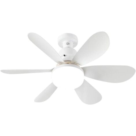 Ventilateur de plafond à douille de 20 pouces avec éclairage et télécommande, 3 couleurs, intensité variable, 3 vitesses, compatible avec ampoule E27, pour chambre à coucher, bureau, salle à manger, g