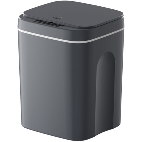 Poubelle à induction intelligente, poubelle à détecteur de mouvement sans contact avec couvercle, corbeille à papier fine en plastique pour salle de bain, bureau, camping-car, chambre, salon 12 L (1/4)