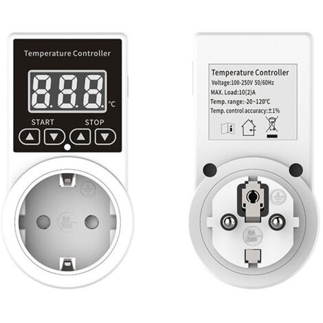 Thermostat Prises de Régulateur TempéRature NuméRique : Thermostat de Chauffage Sonde Ntc pour Appareils de Chauffage Chauffants Prises de Thermostat NuméRique de Serre Refroidissement