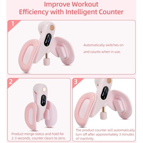 Thigh Master Entraîneur De Hanche Kegel, Résistance Réglable De 0 à 35 Kg, équipement D'exercice De Force De Cuisse Pour Homme Et Femme Avec Affichage Numérique, Design Rotatif à 360°, Noir/blanc