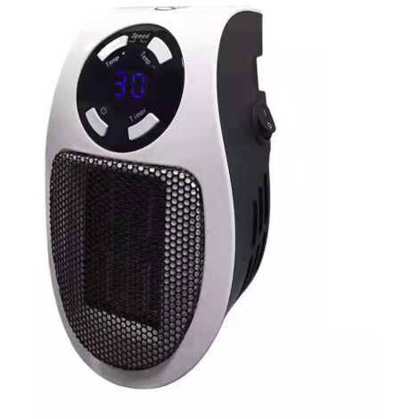 Radiateur d'appoint programmable avec écran LED, télécommande murale, thermostat et minuterie, pour la maison, le bureau, la salle de bain, l'intérieur, petite prise (1/4)