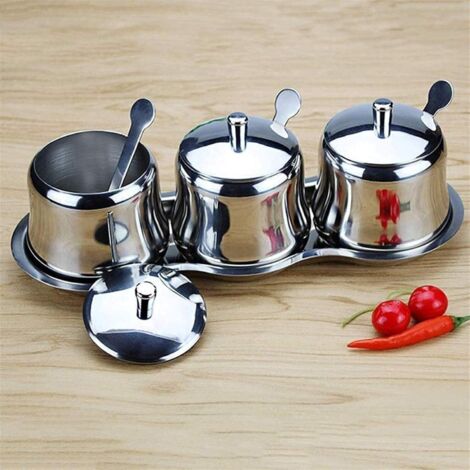 4 Ensembles Coupelles à Sauces Inox Avec Couvercles Silicone - Tasses Condiments Réutilisables