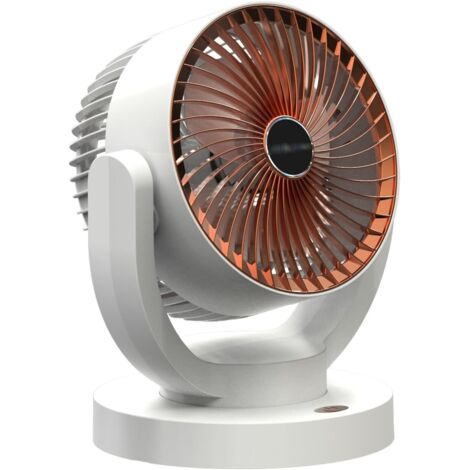 Lot de 2 Ventilateur de table à air chaud, petit ventilateur de bureau oscillant, fonctionnement ultra-silencieux, mini ventilateur de voyage pour chambre à coucher, maison, bureau (1/4)