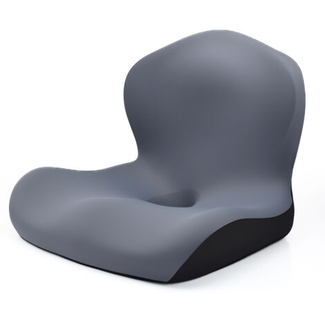 Coussin de siège générique en mousse à mémoire de forme, coussin de chaise de bureau avec support dorsal, confortable pour bureau et voiture, gris foncé