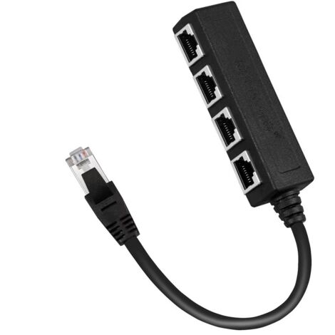 Câble d'extension adaptateur de câble Ethernet RJ45 câble réseau un point quatre câble adaptateur répartiteur de réseau (1/4)