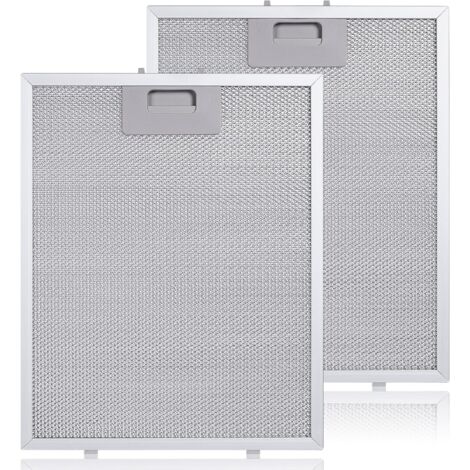 Lot de 2 filtres pour hotte aspirante de cuisine 320 x 260 mm, filtre en aluminium, filtre à graisse pour hotte aspirante (1/4)