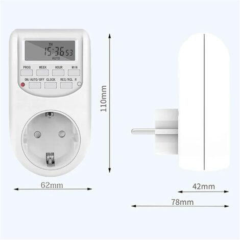EU Plug Timer Switch Digital Power Socket Energy Saving Adjustable ...