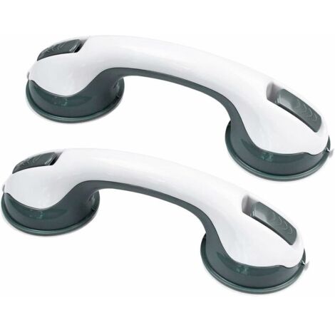2 x Barres d'appui de douche mobiles en plastique sans perçage Barres d'appui de salle de bain Ventouse Poignées de baignoire Poignées antidérapantes pour chambres Toilettes Vestiaires (1/5)