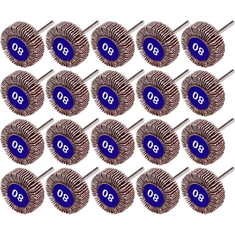 20 Pcs Roue à Lamelles, 80 Grains Ponçage de Disque de Roue à Lamelles de Papier pour Outils Rotatifs Dremel (1/5)