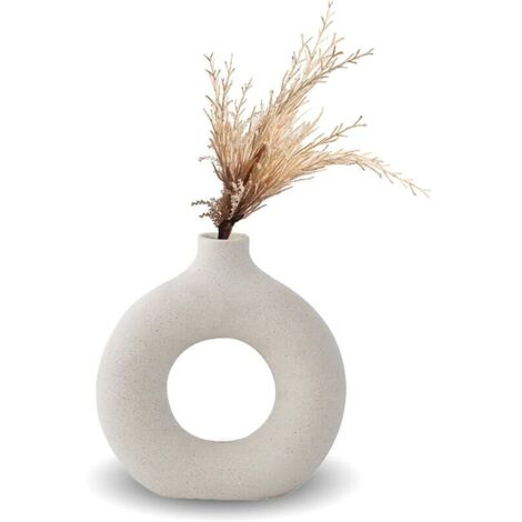 Vase, Vase en Céramique Décoration De La Maison Minimaliste Déco Blanc Végétarien en Céramique Pot De Fleur Vase Decoratif,13.53.514.5cm (1/4)