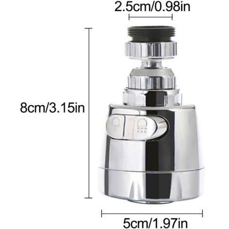 Robinet innovant en acier inoxydable anti-éclaboussures pour robinet de douche universel avec filtre rotatif et buse de pulvérisation (1/5)