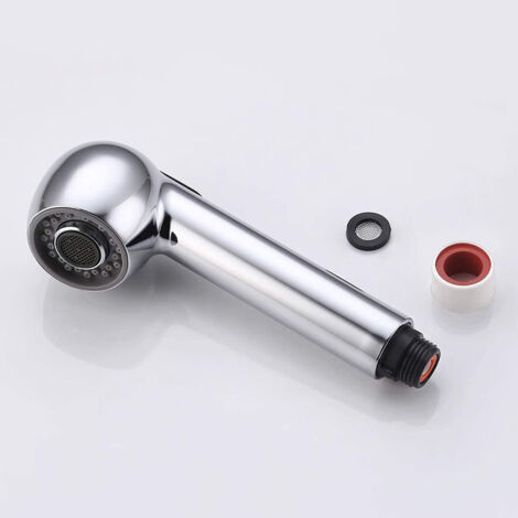 Douchette Robinet Cuisine 2 Jets Tête de Douche Remplacement Douchette pour Mitigeur Cuisine, Chromé (1/5)