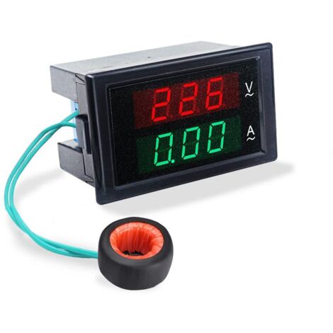 Voltmètre Ampèremètre Numérique AC 80-300V 0-100A Tension Courant Metre Volt Amp Afficheur Voltmètre Ampérage Multimètre 2 en 1 avec Transformateur de Courant (1/5)