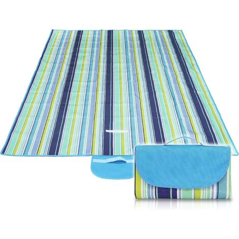 Couverture de pique-nique en plein air, lavable en machine, imperméable(bleu-vert) (1/5)