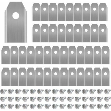 Lot de 45 lames de couteau en titane pour tondeuses robotiques – Compatibles Husqvarna, Gardena, Yardforce – 3g, 0.75mm – Avec 45 vis