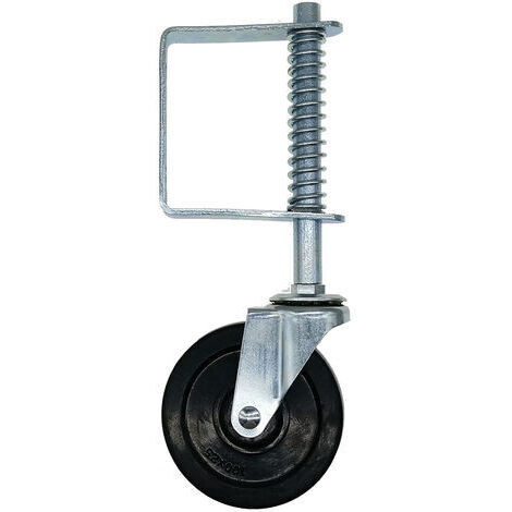 4" roue de roulette en caoutchouc de transport industriel de ressort de roue de porte capacité de charge de 110 livres (1/5)