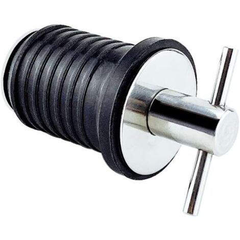 Bouchon de Vidange Marin Réglable, Bouchon de Vidange en Caoutchouc avec Poignée en Acier Inoxydable 304 Bouchon de Vidange de Bateau Adapté au Trou de Vidange 23 MM-26 MM (1/5)