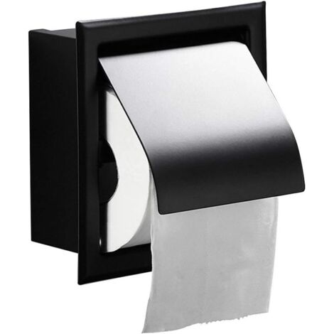 Porte papier toilette inox noir mat pour salle de bain (1/5)