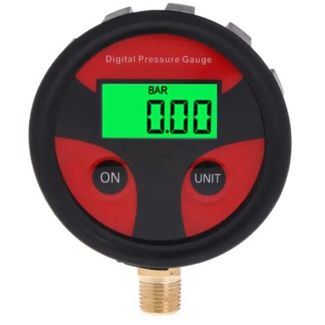 Jauge de pression d'air 0-200psi cadran en caoutchouc cuivre cadran outil de pneu numérique pour pneus de camion de voiture (1/5)