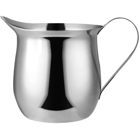 Pot à Lait Inox 240ml Pot a Lait en Acier Inoxydable Pichet Lait Inox Pot Cafe pour La Création Barista Cappuccino Espresso (1/5)
