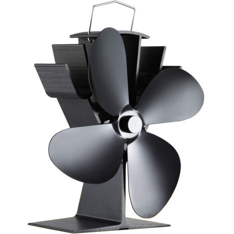 Ventilateur Poele Bois 40 ° C Démarrage Opération Silencieuse, 4 Lames Ventilateur de Poele est Alimenté par la Chaleur, pour Poêle à Bois, Cheminée (1/5)