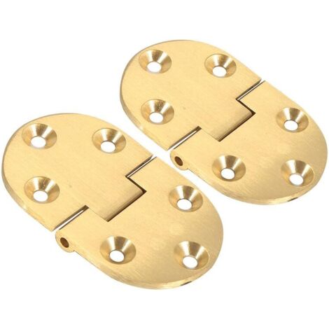Charnière pliante pliante, charnières de table pliantes en laiton massif brossé avec vis pour meubles de porte d'armoire de table pliante (1/5)