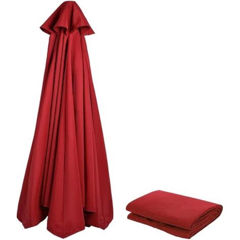 Housse de parapluie en polyester Protection UV 3 mètres 8 nervures Housse de parapluie d'extérieur rouge (1/5)