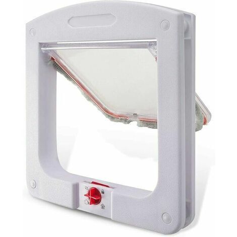 Rabat de chat pour chats chiens petit rabat de chat Porte microchip 4 voies localisable facile installer blanc (1/5)