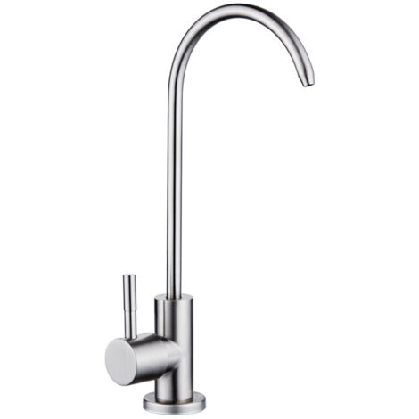 1/2 '' Col de Cygne Robinet de Zinc à Poignée Unique Robinet Rotatif à 360 ° Chromé avec Filtre à Eau Potable à Osmos Inverse pour Cuisine (1/5)